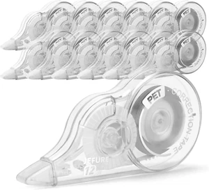 12 Pack White Out Tape Correction Tape, 39 Feet Each Whiteout Roller Correction - Picture 1 of 12