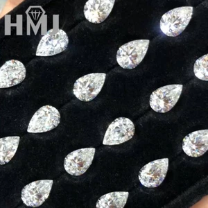 3×5~12×16mm D Color Pear Loose Moissanite Stone VVS1 Gemstone GRA  Brilliant Cut - Picture 1 of 11