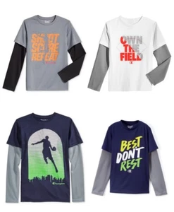 New Champion Boys' Graphic Print Long-Sleeve Shirt Choose Size and Color - Picture 1 of 6