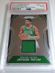 2017 Panini Prizm Jayson Tatum Rookie #PATCH Game Worn Jersey - PSA 9 (LOW POP) - Picture 1 of 3
