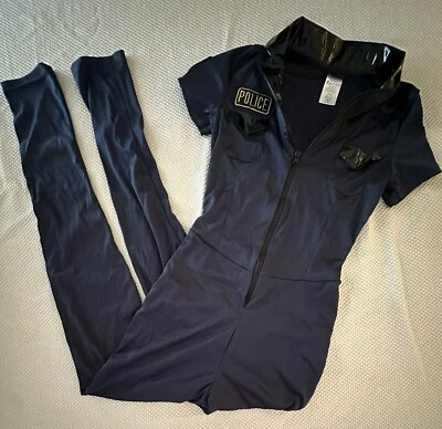 Sexy Policía Mujeres S Mono Juego de Rol Halloween Disfraz Cremallera Ajuste Apretado  Foto 1 de 4