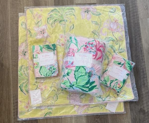 Pottery Barn Lilly Pulitzer via amore floral KING duvet shams euro pillow covers - Picture 1 of 4