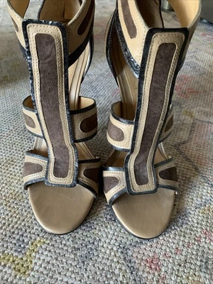 L.A.M.B QUIANA мульти кожа женщин Desgn. Туфли на молнии сзади сандалии каблуки 8,5 - Изображение 1 из 4