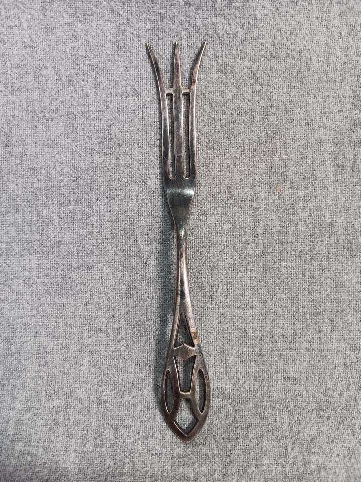 Tenedor Frank M Whiting plata esterlina Art Deco limón oliva encurtido mediados de siglo MCM Foto 1 de 4