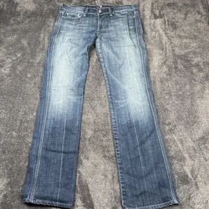 Pantalones de mezclilla para mujer 7 Seven For All Mankind talla 27 Colette desgastados pierna recta - Imagen 1 de 10