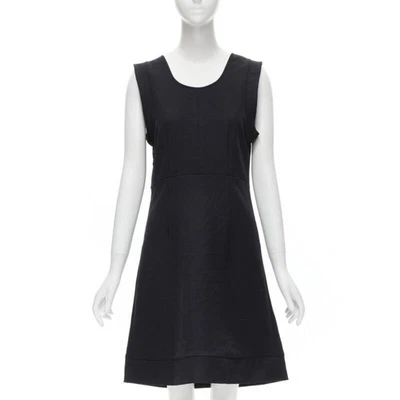 MARNI navy blue crinkled scoop neck boxy dress IT42 S - Image 1 of 4