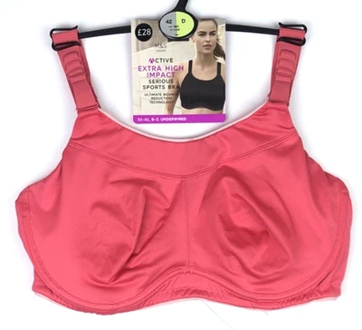 M&S Underwired Extra High Support Multiway Serious Sports Bra 42D Pink BNWT - Image 1 of 4