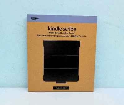 Amazon Kindle Scribe Plant-Based Leather Folio Cover with Magnetic Attach Black - Image 1 of 4