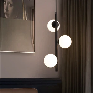 Industrial 3-Light Pendant Light G9 Branch Chandelier G9 White Glass Shade - Picture 1 of 7