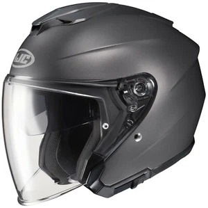 HJC i30 Motorcycle Helmet Matte Titanium LG Large Open Face Sun Shield I-30 - Picture 1 of 4