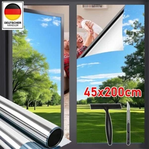 Spiegelfolie 45x200cm Sonnenschutzfolie Fensterfolie Hitze & Wärmeschutzfolie DE - Bild 1 von 18