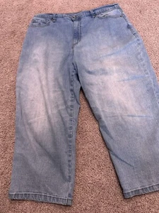 GLORIA VANDERBILT AMANDA BLAU STRETCH JEANS HOSE GRÖSSE 14 Capri - Bild 1 von 7