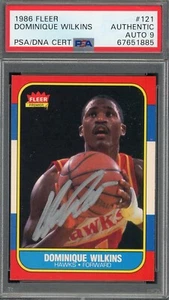 Dominique Wilkins 1986 Fleer Signed Rookie Card #121 Auto Graded PSA 9 67651885 - Picture 1 of 2