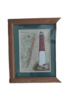 GRAN FARO AMERICANO 1857 BARNEGAT CUADRO FIRMADO IMPRESIÓN ENMARCADA DONNA ELIAS - Imagen 1 de 3