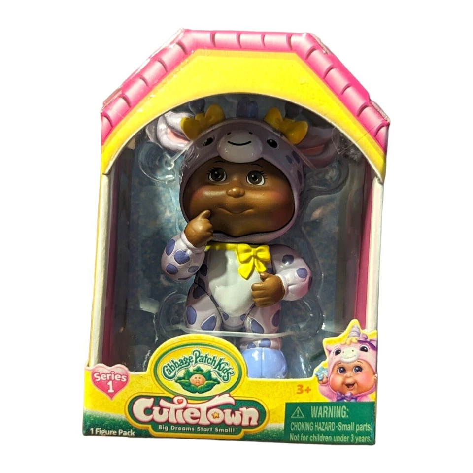 НОВЫЙ CABBAGE PATCH KIDS CUTIETOWN СЕРИИ 1 * КОСТЮМ ЖИРАФА И ЖЕЛТЫЙ БАНТ 3» КУКЛА - Изображение 1 из 1