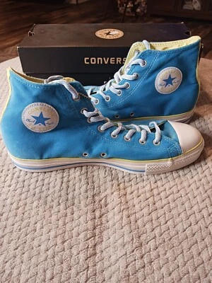 Converse Velour Men's Sz 11 Chuck Taylor All Star Teal Blue Hi Top Vintage Look - Image 1 of 4