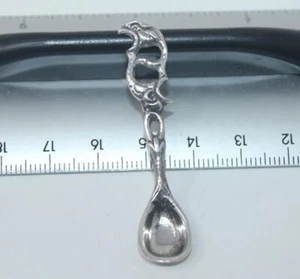 1800 Sterling Silber Duell VOGEL Löffel Salzkeller Miniatur Puppenhaus Tee Antik - Bild 1 von 11