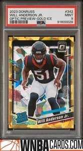 2023 Donruss Will Anderson Jr Optic Gold Ice /10 PSA 9 #342 RC - Picture 1 of 2