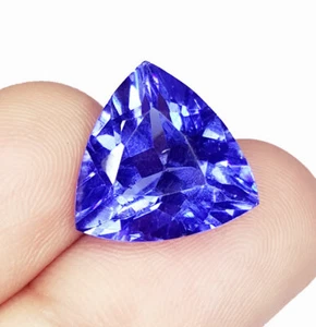 8.76 Ct Natural Blue Tanzanite Loose Gemstone Certified Trillion Tanzanite W45 - Picture 1 of 12