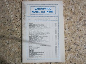 November 1981, CARTOPHILIC NOTES, Brian Joyce, Malcolm Horton, Ken Sharples.