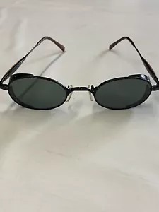 Unisex MATSUDA Black Vintage 1990s Japan Oval Sunglasses 10608 - Picture 1 of 10