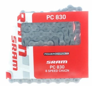 SRAM PC-830 8 Speed Chain 114 Links With PowerLink Silver - Picture 1 of 1