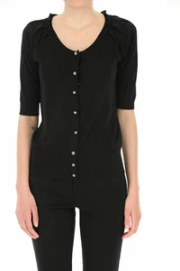 DOLCE & GABBANA Black Virgin Wool Embellished Buttons Sweater Cardigan 4 US 40IT - Picture 1 of 11