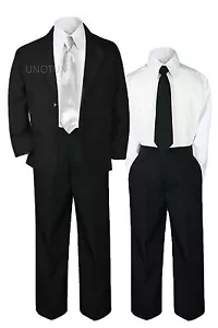 5pc Baby Boys Toddler Kids Formal Wedding Tuxedo Suits Free Color Necktie S-8 - Picture 1 of 67