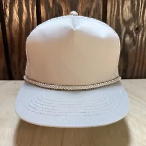 Blanko Trucker Mütze ohne Logo Seil Canvas hellgrau grau neu nie getragen Retro Style - Bild 1 von 14