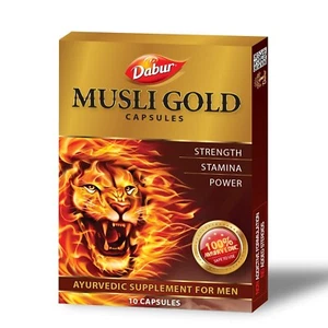 10Cap Musli Capsule Oro per Uomo Integratore Ayurvedico Allevia Debolezza Generale - Foto 1 di 4
