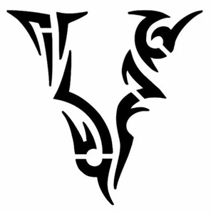 "TRIBAL V"" Diseño Letra Plantilla Nombre Alfabeto Inicial 4"" 5"" 6"" 7"" Pulgadas Hoja - Imagen 1 de 1