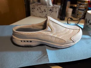 Easy Spirit Traveltime Damen-Slipper Pantolette 9,5 M weiß Lederbesatz Clog Krankenschwester - Bild 1 von 9