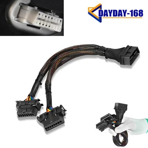 B6 OBD II 16 Pin Splitter Extension 1 Male to 2 Female Extension Y Cable 12”/1ft - Picture 1 of 8
