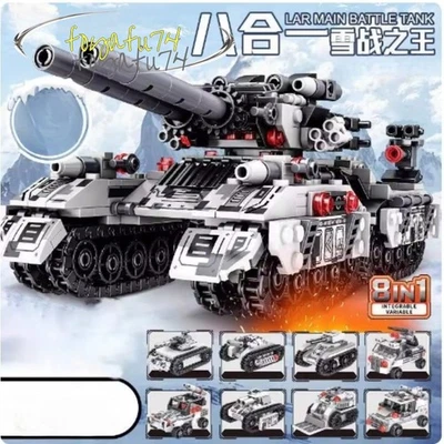 Transformable Military Tank Armored Vehicle Building Blocks Toy for Boys Kids - Image 1 of 4