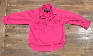 GIRLS Size 3 Pink - Thomas Cook Clothing 1/2 button shirt Long sleeve - mark 239 - Picture 1 of 4