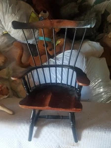 VTG. House Of Windsor (marked), BowBack Arm Chair W/ Tail Brace, Cherry Wood - Picture 1 of 3