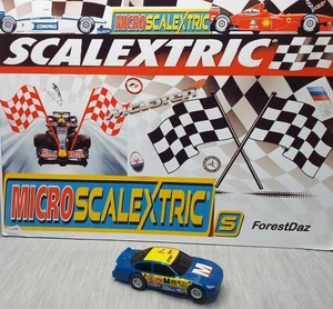 Micro Scalextric Stock Racing Car Blue #17 NASCAR  1:64 Scale PreLoved Gift - Picture 1 of 22