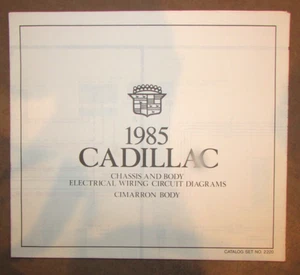 1985 Cadillac Cimarron Chassis Body Electrical Wiring Color Diagrams - Picture 1 of 1