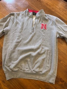 Mens Colosseum Gray Nebraska Huskers Quarter Zip Sweater Size M - Picture 1 of 10