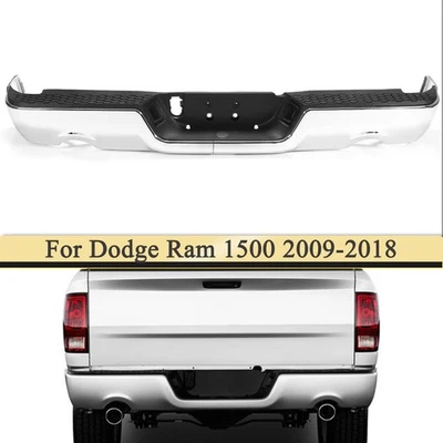 For 2009-2018 Dodge Ram 1500 Chrome Rear Step Bumper W/ Dual Exhaust W/O Sensor - Imagem 1 de 4