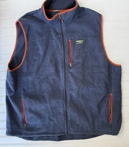 L.L. Maglione Bean gilet pile zip intera uomo 3XL XXXL leggermente aderente blu - Foto 1 di 3