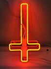 New Upside Jesus Cross Neon Light Sign 14&quot; Lamp Beer Bar Acrylic Real Glass for sale