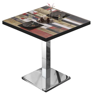 BM Bistrotisch | 60x60xH77cm | Vintage Bunt/Edelstahl | Bistro Tisch Esstisch - Bild 1 von 6