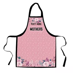 Personalised Apron Pink Hearts Mothers Day Splashproof Mum Custom Kitchen Gift - Picture 1 of 8