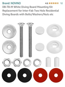 DB-TB-M White Diving Board Mounting Kit for Two Hole Residential Diving Boards - Picture 1 of 1