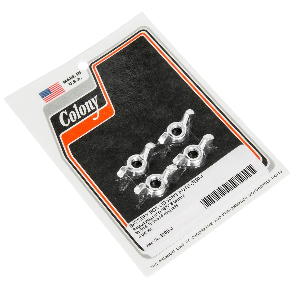 #3100-4 Caja Batería Tapa Tuercas Ala Harley-Davidson #66387-26 Colony Machine Foto 1 de 1