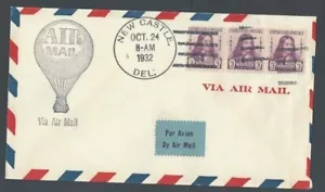 1932 #724 FDC Cacheted mit Ballon Luftpost - Bild 1 von 1