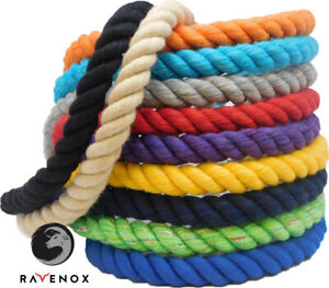 Ravenox Natural Twisted Cotton Rope | 1/2 Inch | Multiple Colors | Made in USA