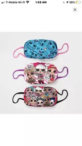 KIDS LOL SURPRISE! FACE MASK 3 PACK Sealed L.O.L Surprise SET School Supplies - Picture 1 of 5