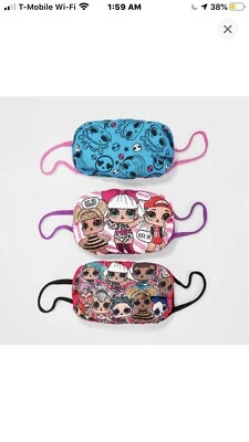 KIDS LOL SURPRISE! FACE MASK 3 PACK Sealed L.O.L Surprise SET School Supplies - Image 1 of 4